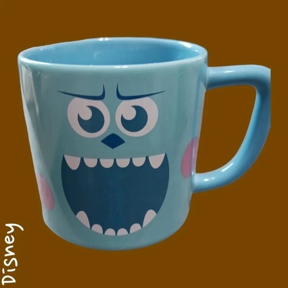 Disney sulley screen art close up mug blue/pink/wht hold 12oz